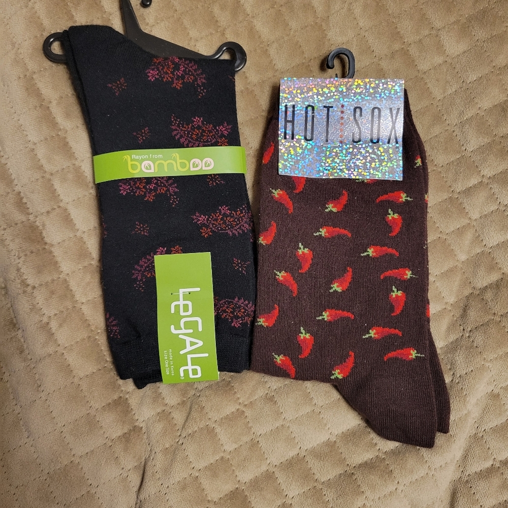 2 pair New Hot sox chili pepper socks, legale bamboo socks